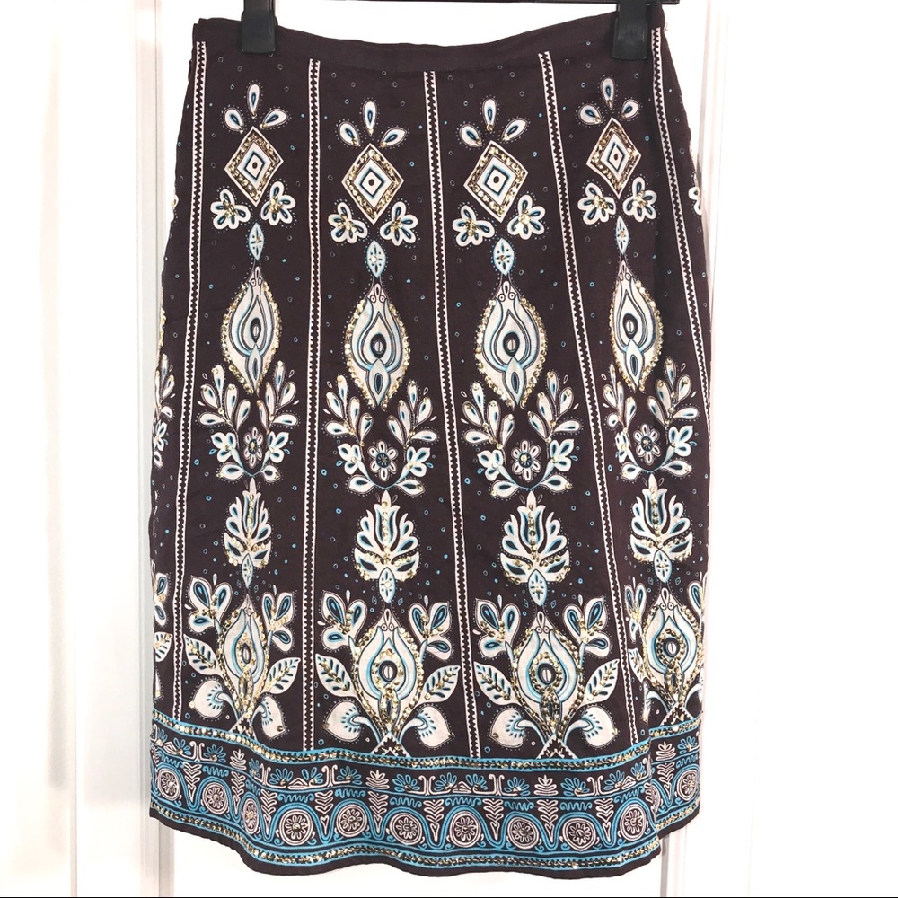 Linen Sequin Skirt by Carol Little - Picture 5 of 12
